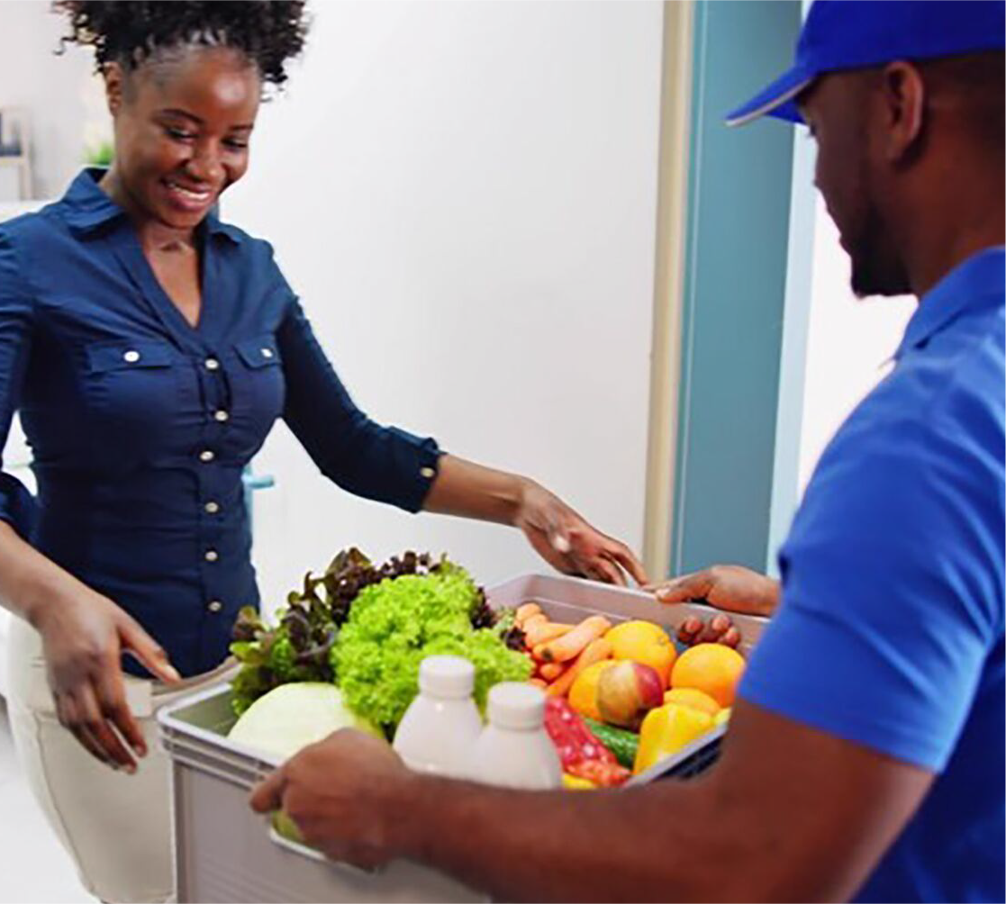 Woman selecting fresh fruits